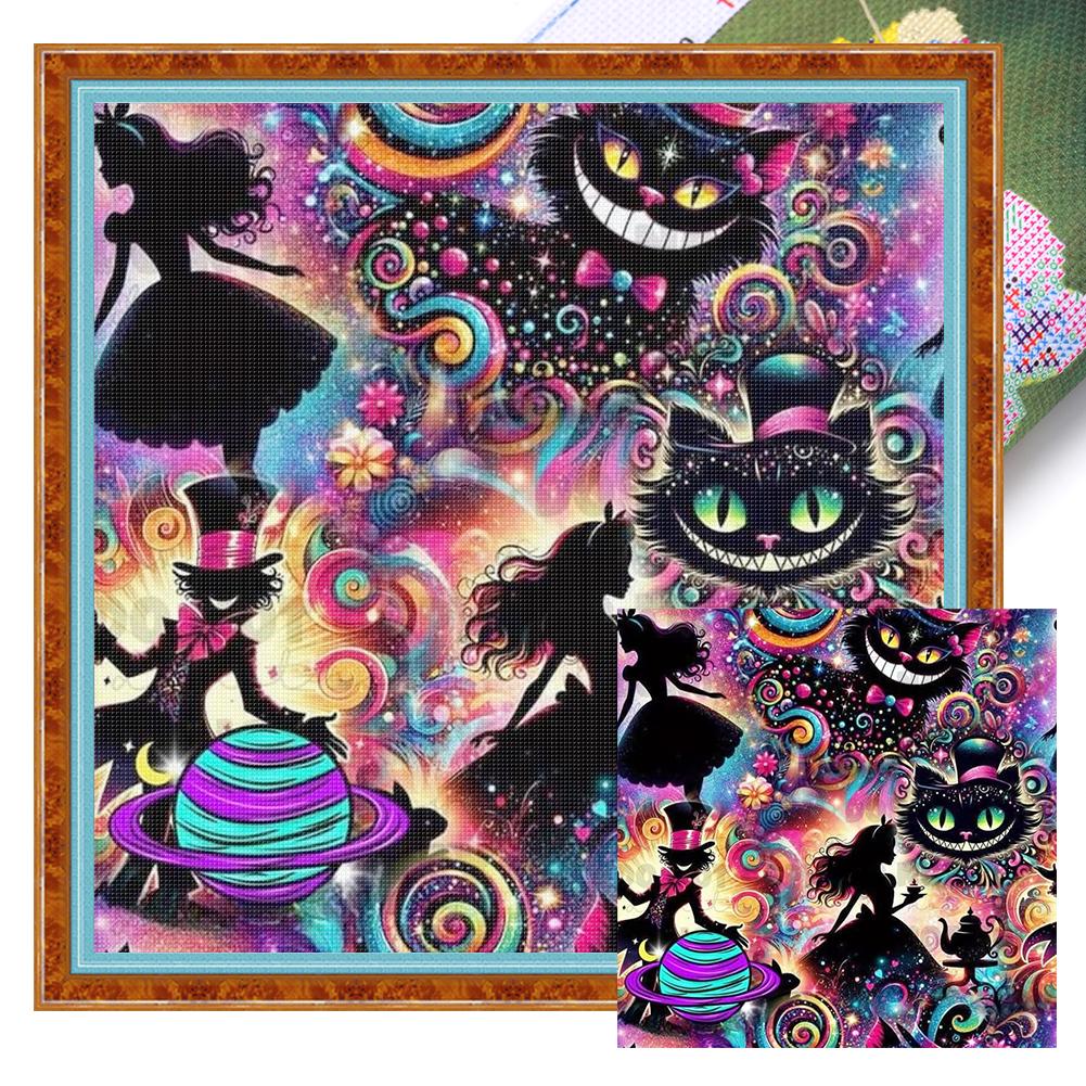 Animal Printed Cross Stitch Kit 40x40cm DIY 11CT Embroidery Craft Set Home Decor