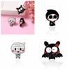 Zinc Zinc Alloy Cute Skeleton Ghost Brooch Cartoon Characters Halloween Skull Bat Pin Creative   Gift