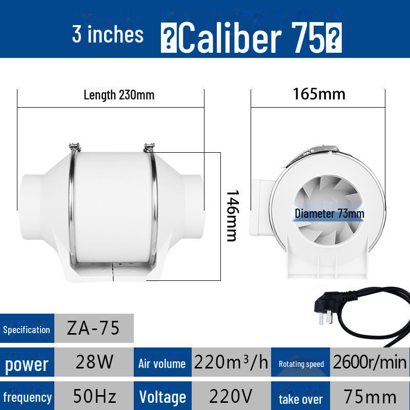 

Высокопроизводительный вытяжной вентилятор для кухни и ванной комнаты 3 inches 75mm