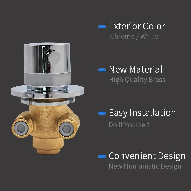 Thermostatic Shower Faucet Valve Cold &Hot Water Mixing Valve Mixer Tap Brass Shower Valve Switch Thermostat