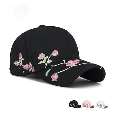 Hut Damen neuer nationaler Trend Kappe Sonnenschutz Sonnenhut Frühling und Herbst Pflaumenblütenstickerei Nationalstil gebogener Schirm Baseballkappe