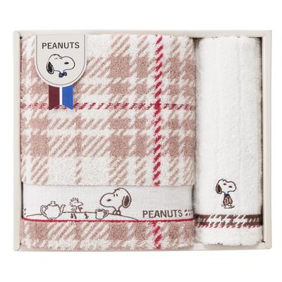 Nishikawa Conjunto de Toalhas de Presente Snoopy 34X76cm Lavável Xadrez Hora do Chá Relaxante Presente PEANUTS Feito no Japão PN4652 Presente Xadrez Multi TT84503051 [Nishikawa]