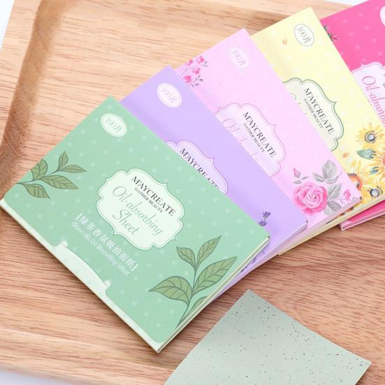 100Pcs Facial Oil Absorbing Paper Plant Fibres Breathable Make up Blotting Sheet