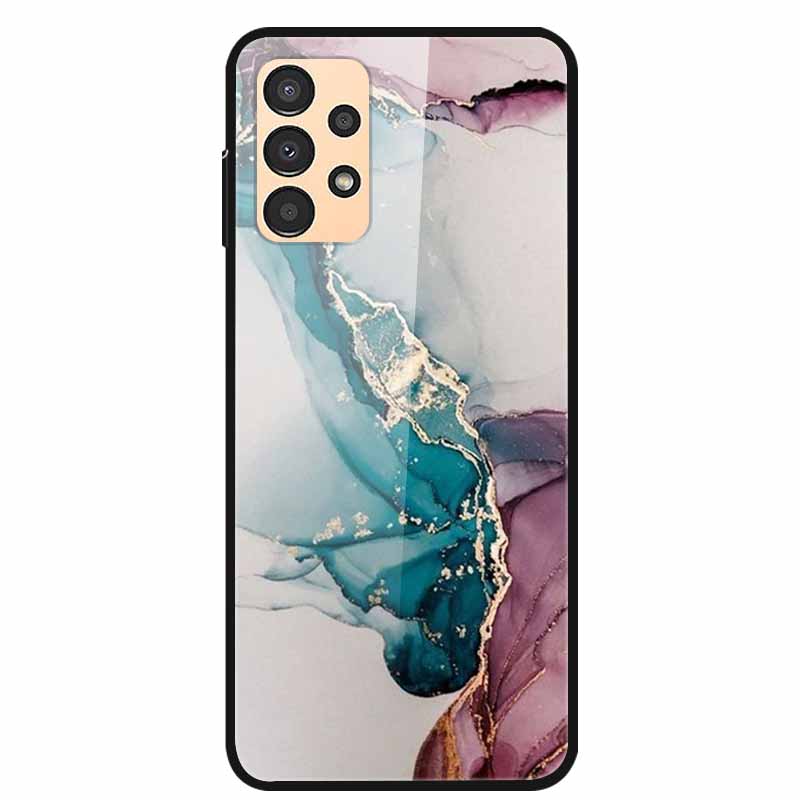 Funda para Samsung A53 5G 2022 Mármol Vidrio Templado Tapa Dura para Fundas de Teléfono Samsung Galaxy A33 A73 5G Protección Fundas