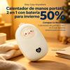Calentador de manos portátil 2 en 1 con batería externa para invierno