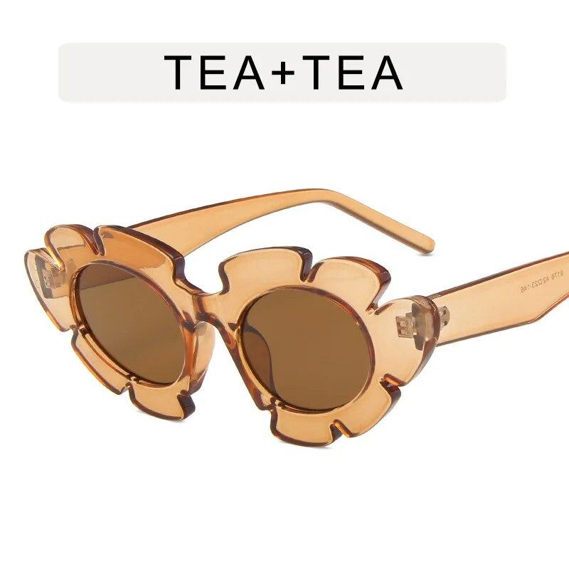Lunettes de soleil œil de chat à fleurs pour femmes, lunettes vintage pour femmes/hommes, lunettes de marque de luxe pour femmes, fête