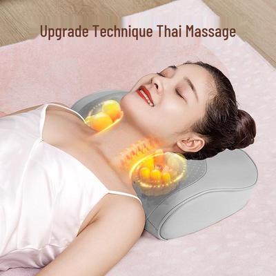 Aux Multifunctional Massage Pillow with Heat for Neck, Shoulder, Lumbar, and Cervical Relief