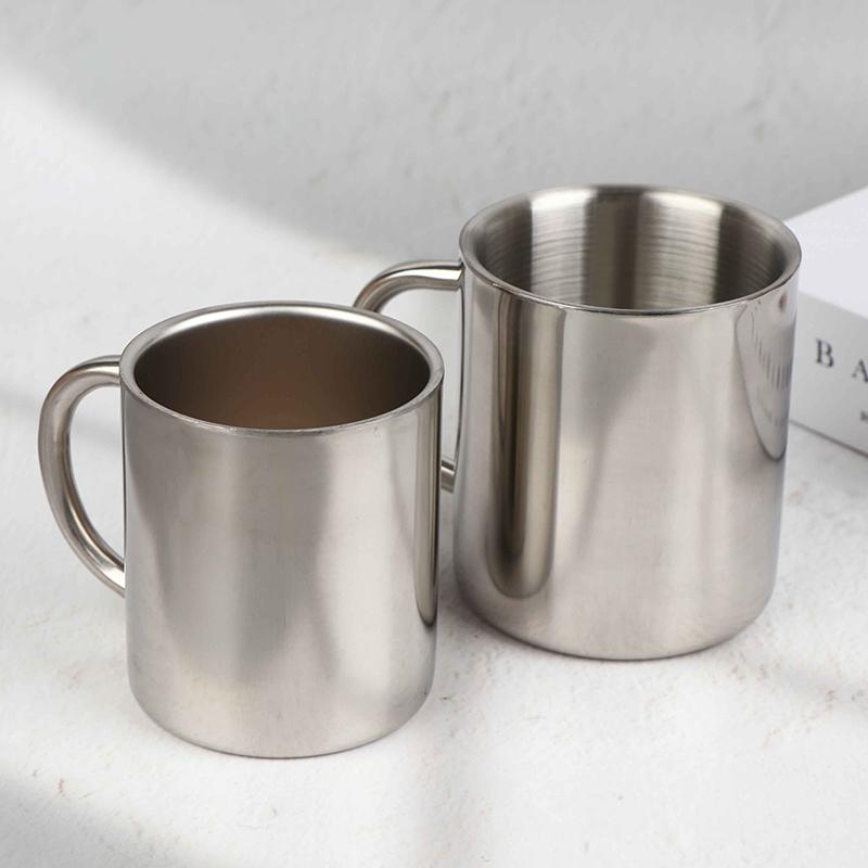 Double Wall 304 Stainless Steel Coffee Mug Without Lid Portable Cup Travel Tumbler Jug Children'S Milk Tea Cups Office Water Mug