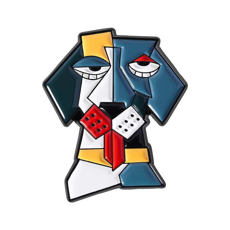 

Color Block Stitching Cat Enamel Pins Picasso Abstract Paintings Brooches Lapel Badges Clothes Animal Jewelry Gift for Friends