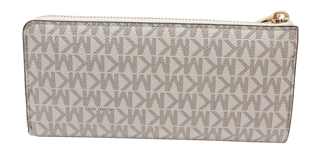 Jet Set Große Drei-Viertel-Reißverschluss-Geldbörse in Vanilla Signature