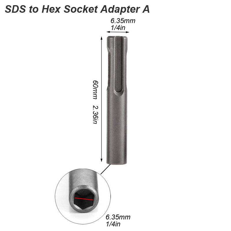 

Адаптер для электрического молотка, дрель, отвертка, конвертер SDS Plus, конвертер в шестигранный хвостовик 1/4, магнитная головка, гайка, ударный гайковерт