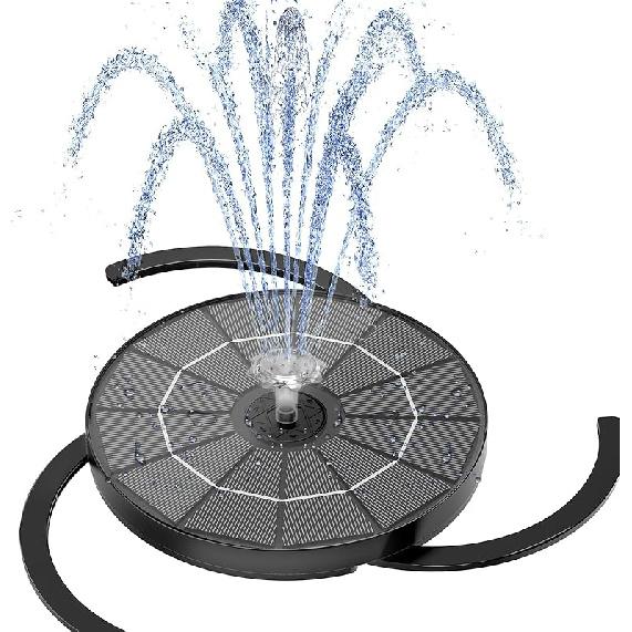 

AISITIN 3,5 Вт Солнечный фонтан для воды с накопителем, 6,3 Солнечные фонтаны-купалки для птиц с интегрированным кронштейном, Плавающий солнечный насос для фонтана для птиц Black02