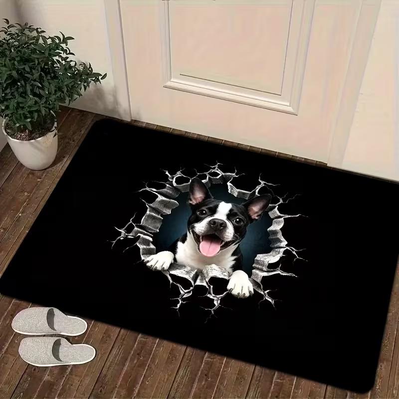 

Собака Пробивает Стену 3D Эффект Коврик для Двери Вход в Дом Украшение Модный Коврик для Пола Декоративный Коврик для Двери Коврик для Двери Во Дворе 40cm x 60cm