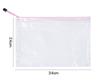 3pc Thickened Transparent Document Bag A4 Official Document Bag Mesh Zipper Bag, Large Capacity A4 File Bag, Waterproof File Bag