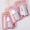 Manicure Pedicure Kit Dual Side Nail File Wooden Cuticle Pusher Nail Brush Home Use Safe Gentle Nail Care Tools