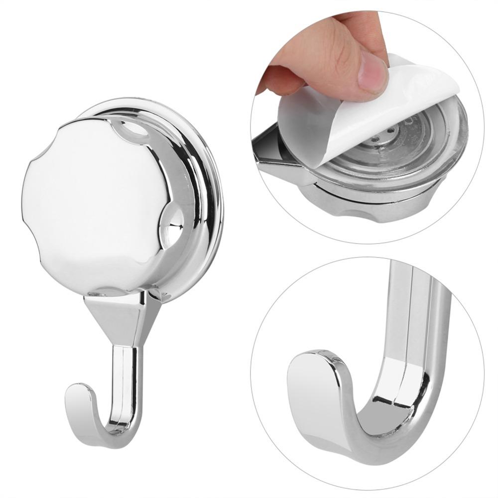 3 PCS Silver Suction Cup Hook ABS Robe Hook Versatile Towel Hook  Flat Smooth Surface