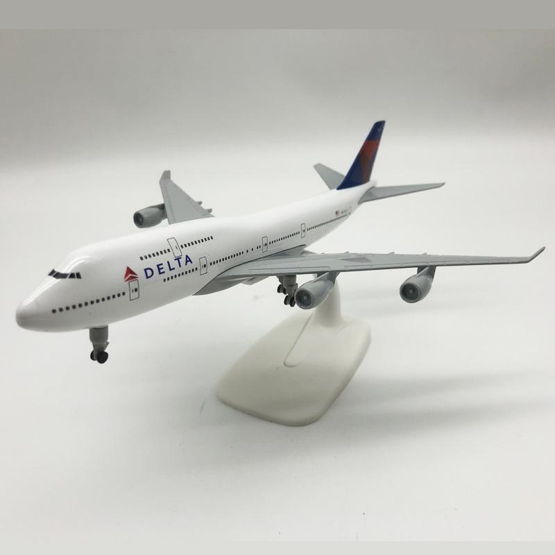 20cm Flugzeug B747 Modell Spielzeug Delta Airlines Dekoration Kinder Geschenk Miniatur Flugzeug Replikat Sammlerstück