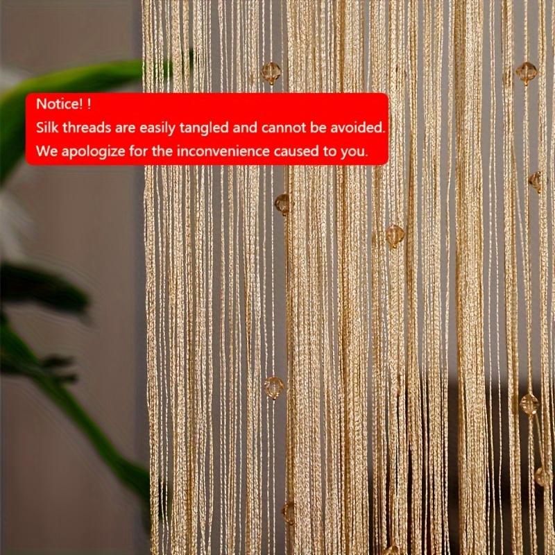 

Штора из бусин Нить-занавеска для дверного проема Кисточки Бусины Подвесная бахрома Хиппи Разделитель комнаты Окно Коридор Прихожая Спальня 100X200CM шампанского