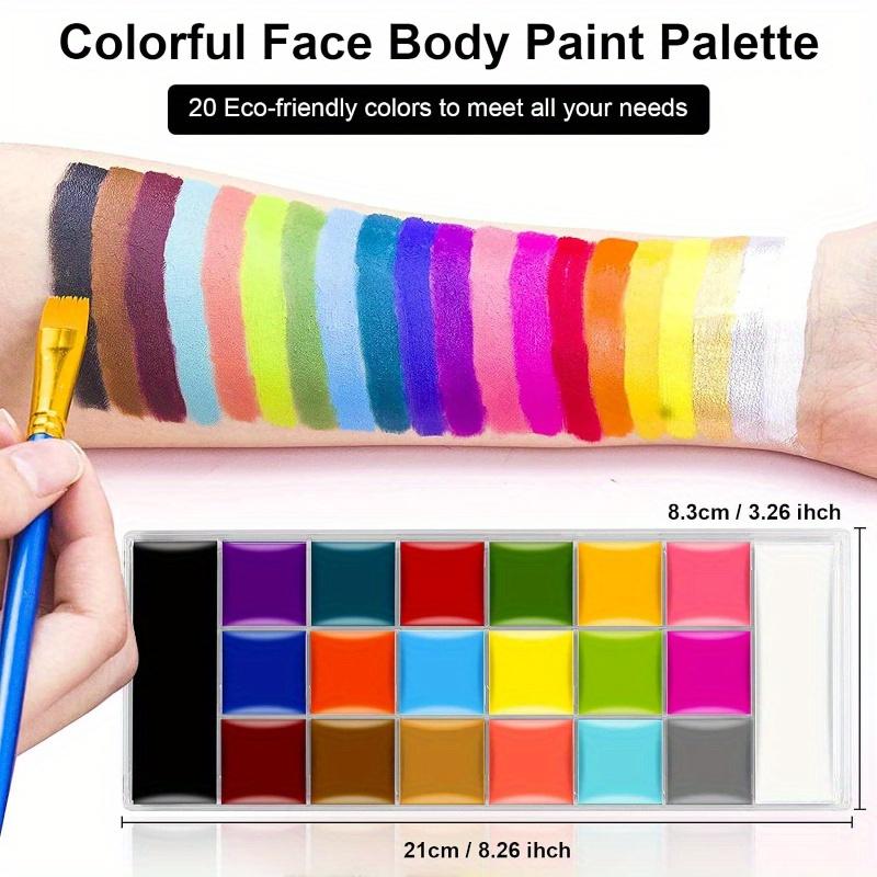 Face Painting Kit Oil Palette, Professional Face Paint Flash Non Toxic Safe Tattoo Halloween FX Party Artist Fancy Makeup Painting Kit