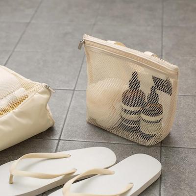 21*19.5cm Mesh Toiletry Bag With Handle Zipper Breathable Shower Travel Makeup Cosmetic Organizer Bag Beach Swimming Pool Tools