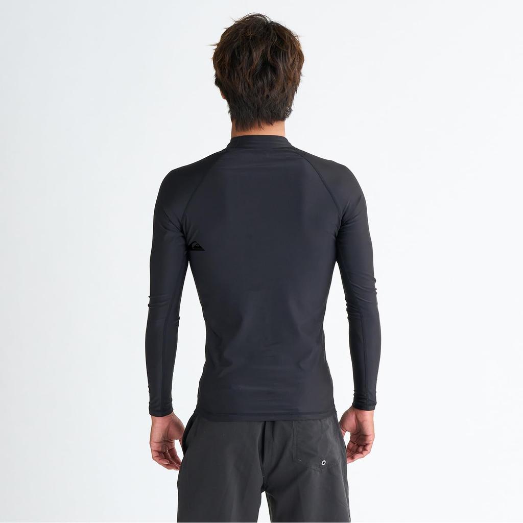 UPF50+ High-neck Long-sleeve Rash Guard with Mountain Wave Logo