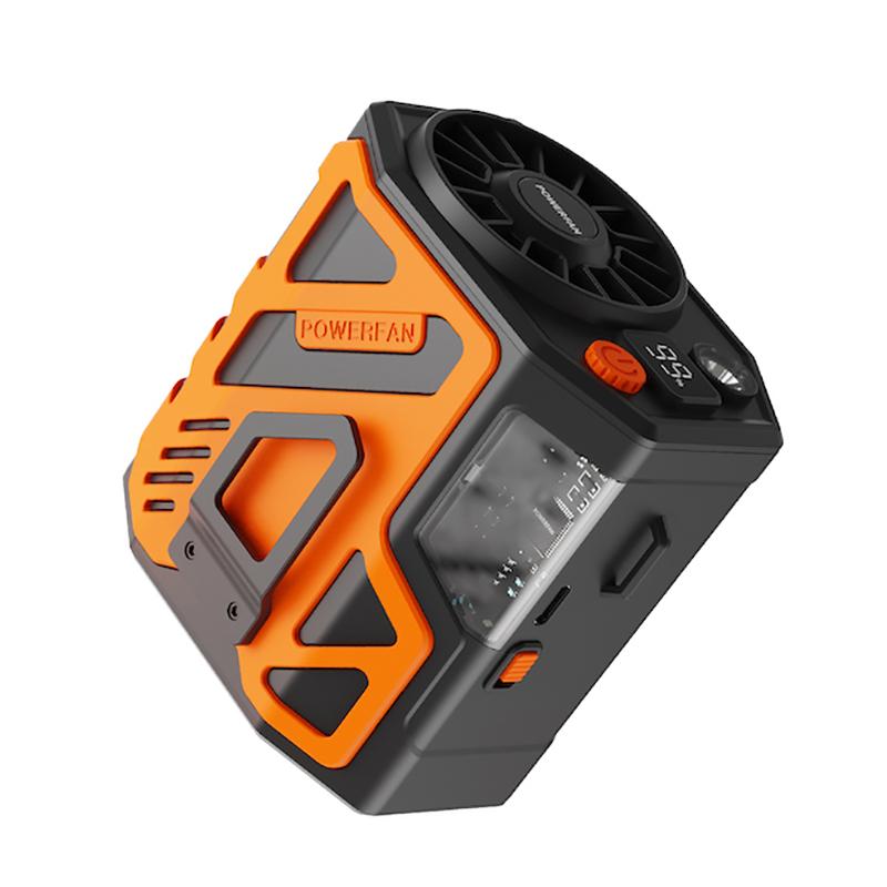 

Вентилятор на пояс портативный с подвесом на шею USB-перезаряжаемый беспроводной мини-вентилятор с клипсой для пояса для занятий спортом на открытом воздухе со светодиодным фонариком оранжевый