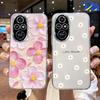 For Honor 200 Lite 200Pro 200 Smart Transparent Clear Cover Silicone Rose Flower Oil Painting Lavender Phone Case for Honor200