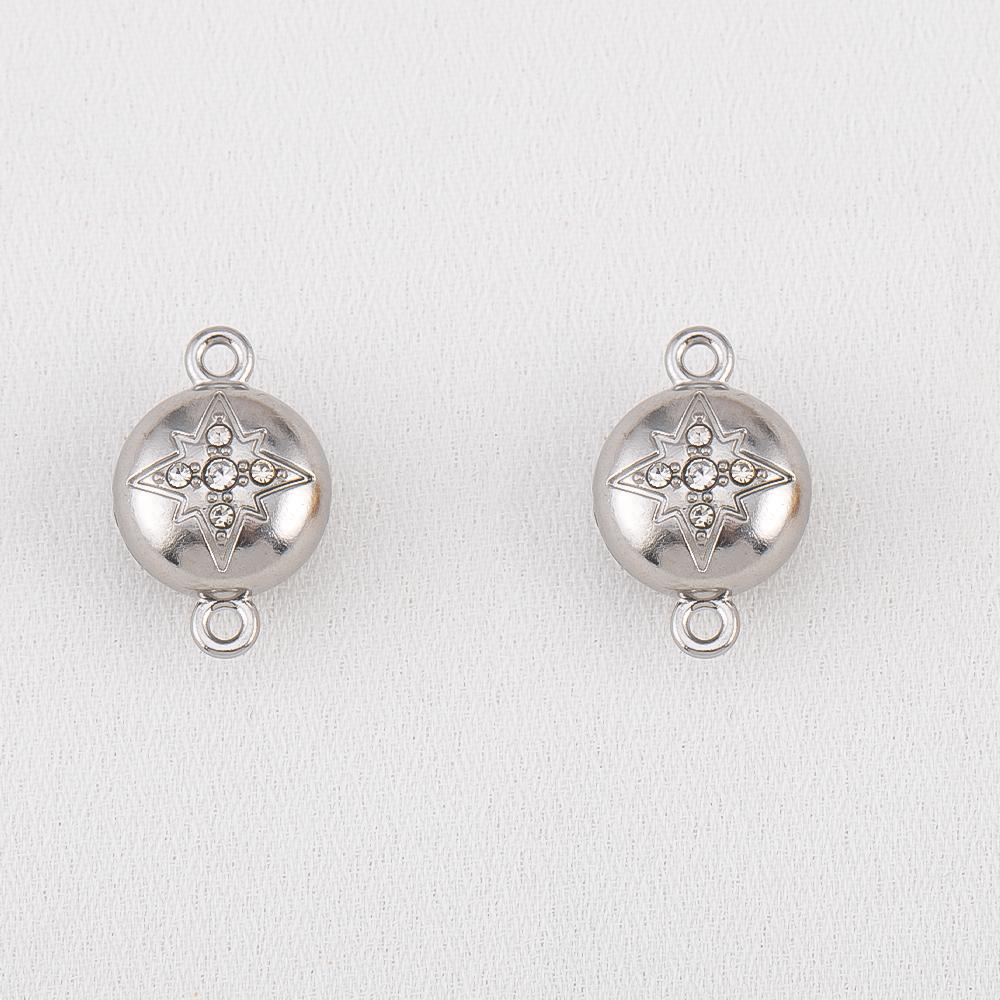 1Set Magnetic Buckle Stainless Steel Round Heart Clasp Flower Connector Bracelet Necklaces Jewelry Making DIY End Converter