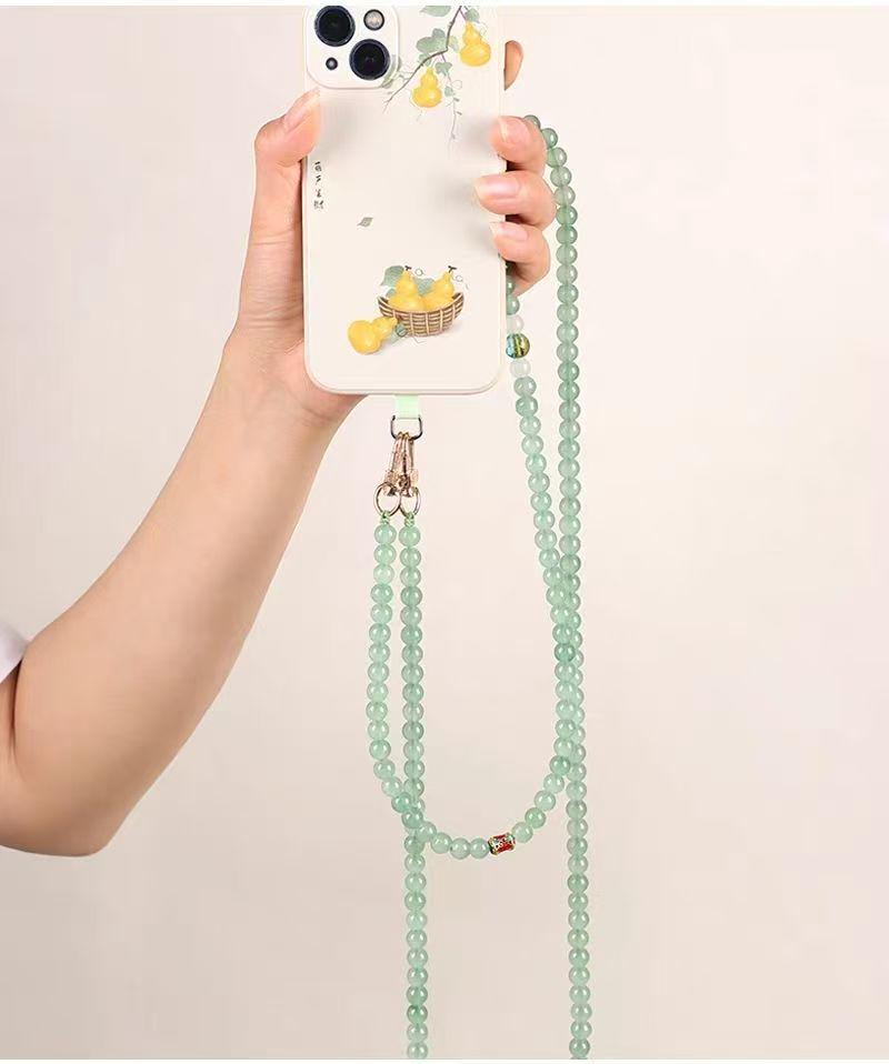 Zen Crossbody Beaded Phone Chain with Tassel - Hanfu Style Anti-Lost Lanyard 2025 for Women