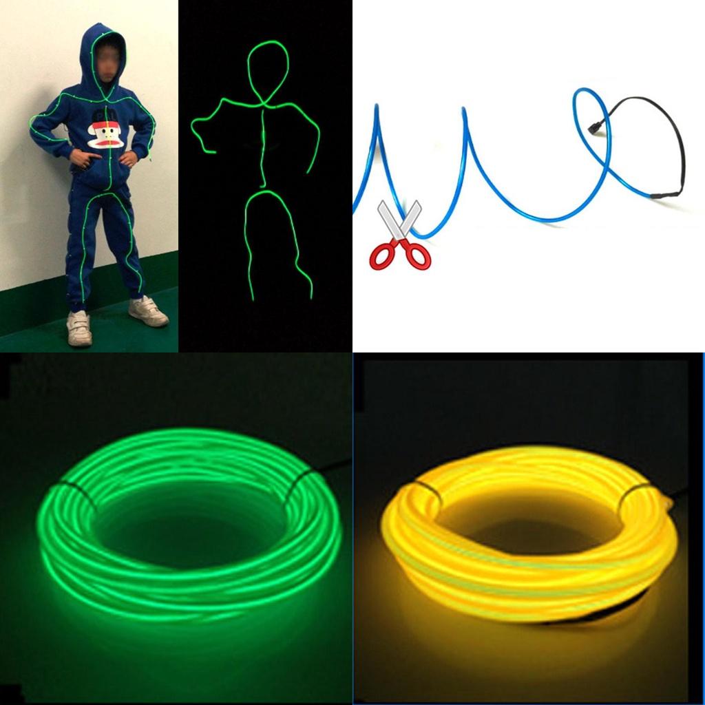 Vibrant El Wire Costume Illuminated Strips For Adults And Kids Perfect For Halloween Parties