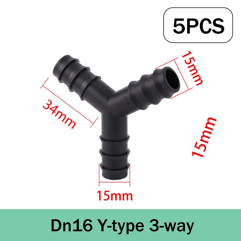 Garden Barb Irrigation Hose Connector DN16 to 3/4 or 1/2 Inch Fitting Connector for Irrigation Tube Garden Watering System