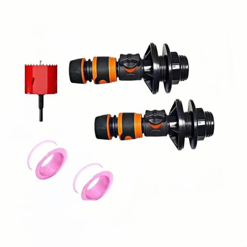 PVC 3/4 Water Tank Connector with Rubber-Coated Nipple & PTFE Tape