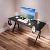 Computer Desk Non Slip Gaming Table 1.4m with Big Mouse Pad Water Cup Holder Earphone Hook
