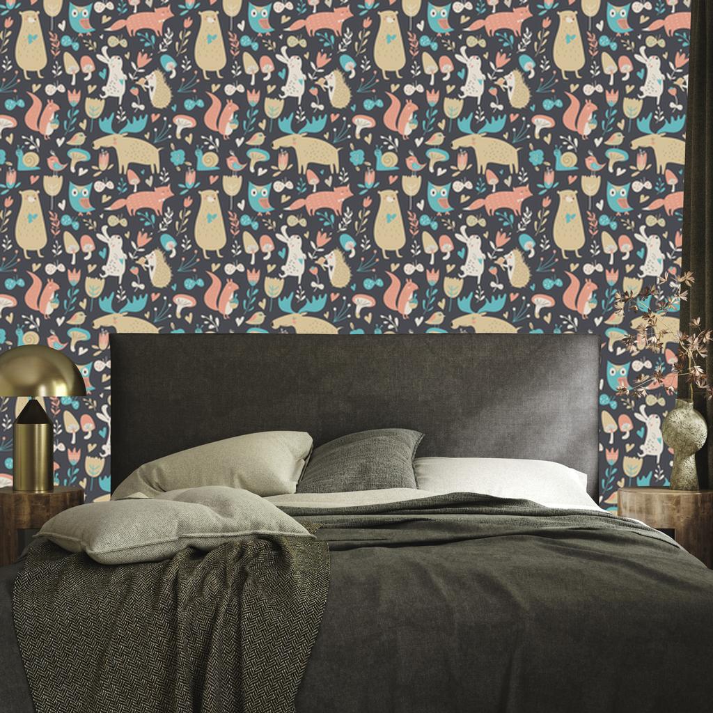 Forest Animals and Plants Wallpaper for Living Room and Bedroom 50x1000