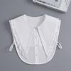 Ruffle Lapel White Fake Collar Women Detachable Collars Scarf False Collar Shirt Tie Plaid Female Removable Dickie Shirt Women