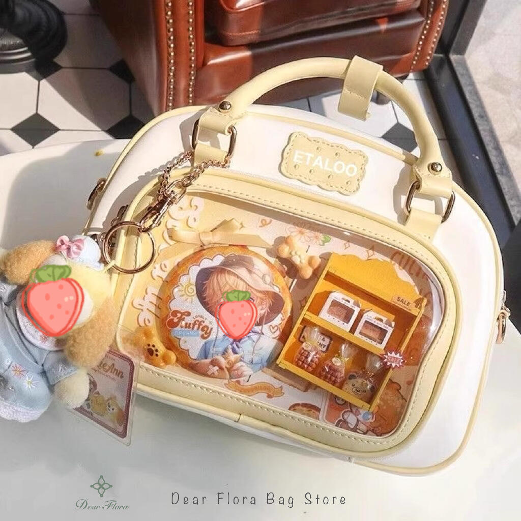 New Y2K Ita Sling Tote Roomy Sports Shoulder Carry Bag Charming Girls Transparent Messenger Bag DIY Display Everyday Handbags