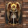Boho Style Aluminum Angel Wall Hanging Decorative Plaque 2D Embossed Archangel Art Home Living Room