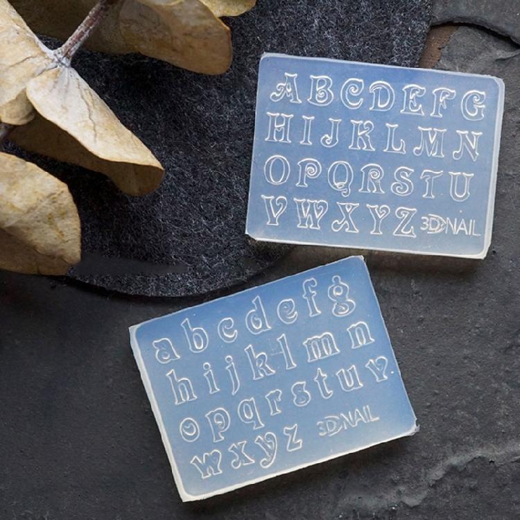 5Pcs/set Nail Art Molds UV Epoxy Resin Glue Silicone Mould Letters and Numbers