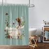 1pc bathtub with puppy print waterproof shower curtain, shower partition curtain with 12 hooks, multi size machine washable
