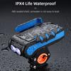 4-in-1 Bicycle Headlight Riding Lamp Light Phone Holder Horn Charging Power Bank