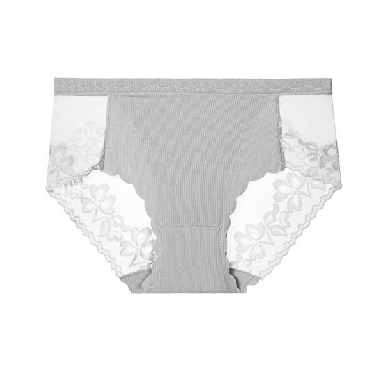 Sexy Lace Underwear for Women Mid Rise Seamless Floral Lace Sheer Briefs Stretchy No Show Hipster Panties