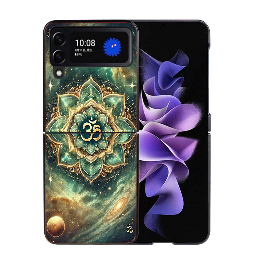 Om Symbol Meditation and Creativity Phone Case For Samsung Z Flip 7 6 5G Galaxy Z Flip4 Z Flip5 Z Flip3 Coque Black Hard PC Shel