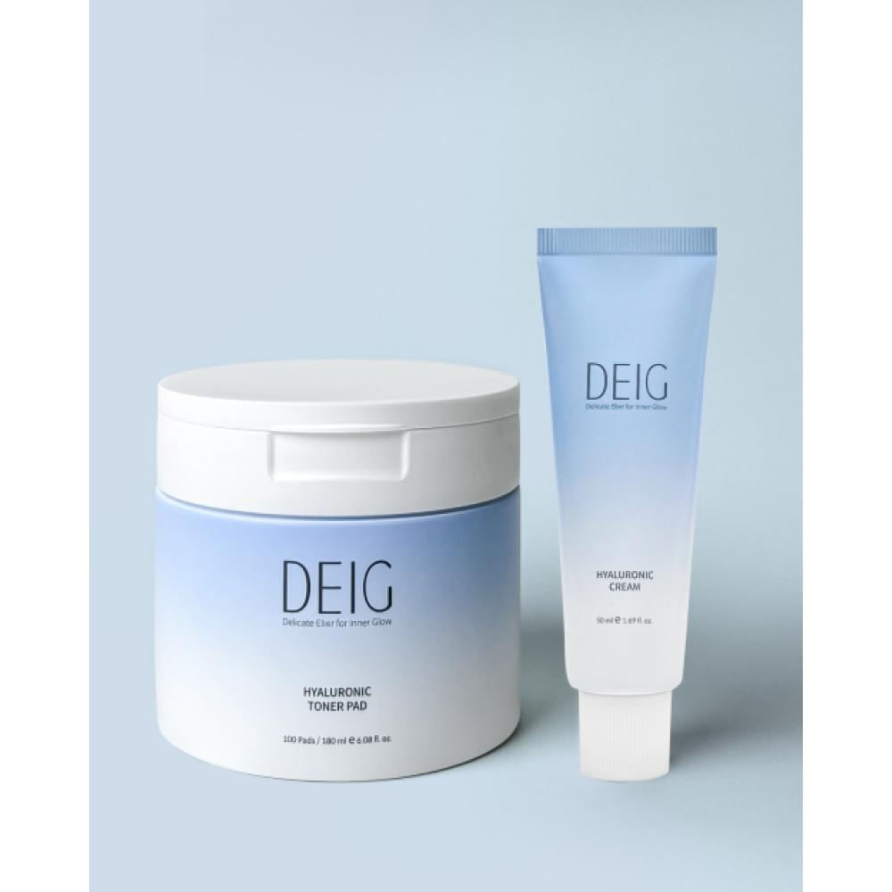 Deig Hyaluronic Moisture Set Toner Pad+cream NONE