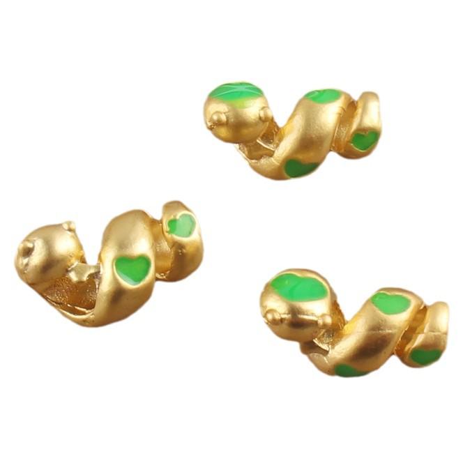 Matte Goldlegierung Schlange Jahr Anhänger: DIY Kindlicher Perlen-Schmuckzubehör