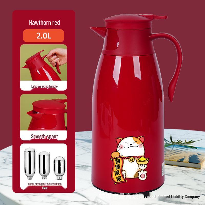 Large Capacity Cat Thermos with Glass Liner - Insulated Kettle for Home and Dorm Use