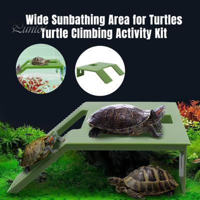 Želví platforma protiskluzová textura Snadná instalace Plastová želví terasa Rampa Plovoucí ostrov Široká plocha na opalování s přísavkou na nádrž