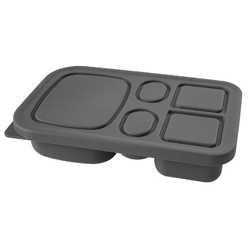 

Food grade silicone outdoor dipping sauce box dipping box microwave oven heating lunch box bento box fat reduction lunch box fresh-keeping box Dipping meal box сірий колір