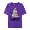 All Booked For Christmas Book Christmas Tree Lights Unisexs Designer T Shirt Printed Tshirt Letter Funny Shirts Female Oversized
