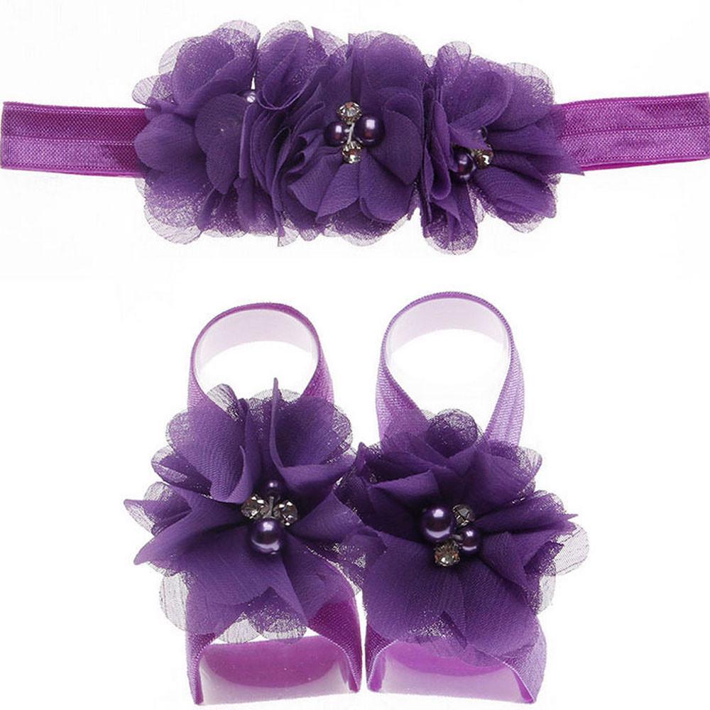 

Повязка на голову для новорожденных девочек, эластичная повязка для волос с цветком, аксессуары One Size фиолетовый
