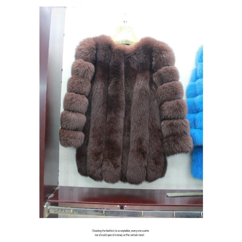 Neuer Imitations-Fuchspelzmantel Damenbekleidung mittel und lang Pelz Direktverkauf Pelz Damen